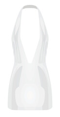 White  mini skirt dress. vector