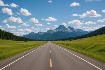 Fototapeta premium Scenic view of a roadway through a natural setting