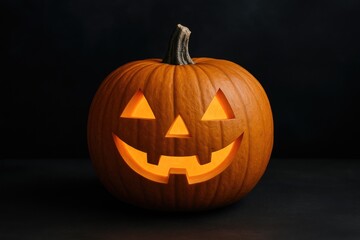 Spooky jack-o'-lantern against a dark backdrop for a Halloween celebration