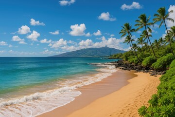 Tropical Shoreline of a Pacific Island