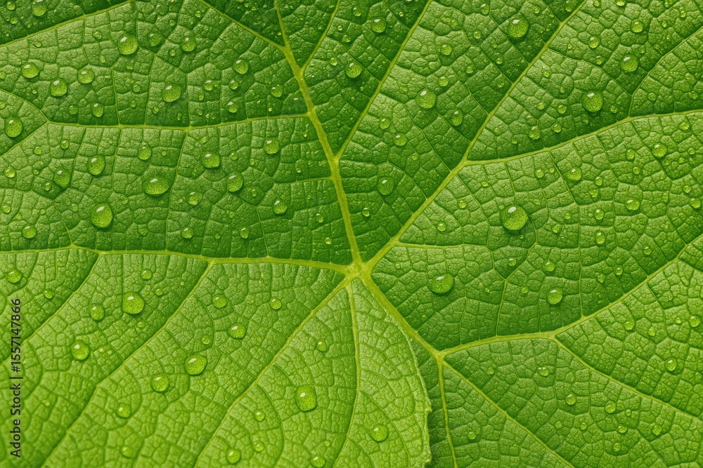 Poster close-up of grape leaf surface texture