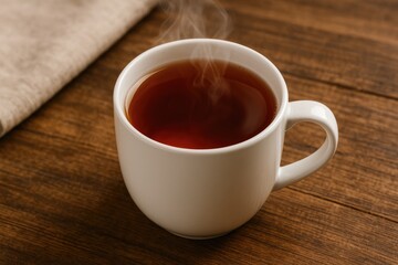 Steaming beverage served in a mug