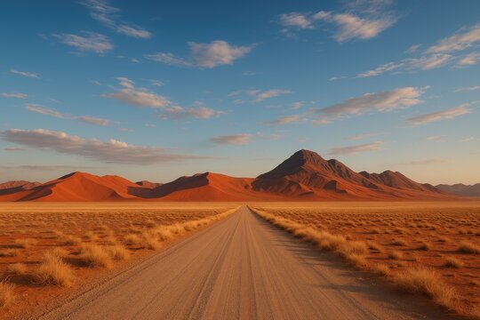 Desert scenery with expansive sky in an arid region