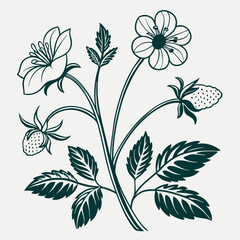 Garden Plant Icon Set | Generative AI Vector & Linocut Silhouette Design