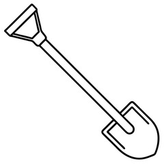 Garden Shovel Icon Vector | Generative AI Linocut Silhouette Illustration