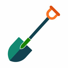 Garden Shovel Icon Vector | Generative AI Linocut Silhouette Illustration