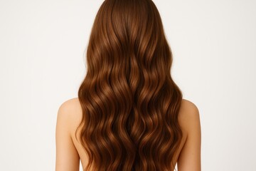 Fototapeta premium Luxurious chestnut hair on a young girl