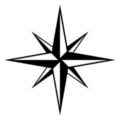 Logo estrella de navidad. Icono rosa de los vientos
