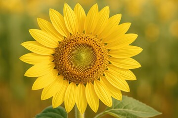 Obraz premium The sunflower plant, a popular annual species in the Helianthus genus, is cultivated mainly for its nutritious seeds and oil production.