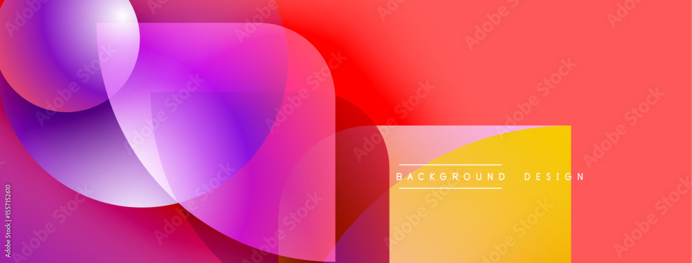 Aufkleber Abstract vibrant design. Overlapping shapes create dynamic color gradients. Modern aesthetic, suitable for backgrounds, presentations.