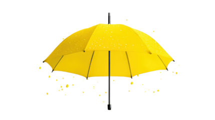 Bright yellow umbrella with decorative details.