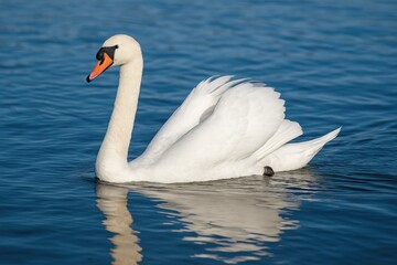 Obraz premium Elegant white waterbird with curved neck