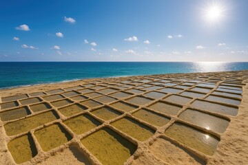 Saltpans in the Mediterranean island nation