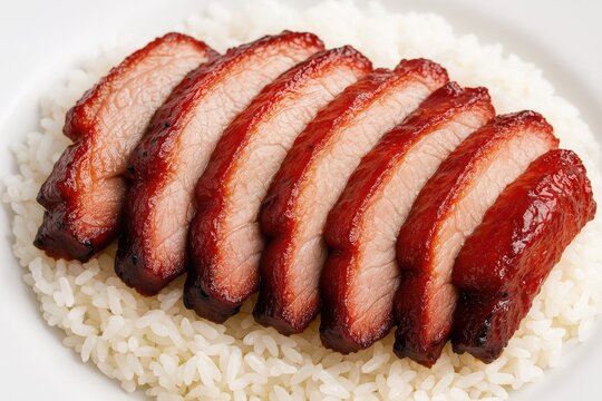 Deliciously seasoned roasted pork with sliced char siu style