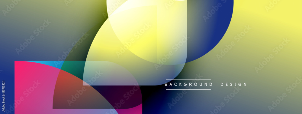 Poster Abstract colorful shapes overlap, creating vibrant gradients. Modern design elements suggest dynamic composition, smooth transitions.