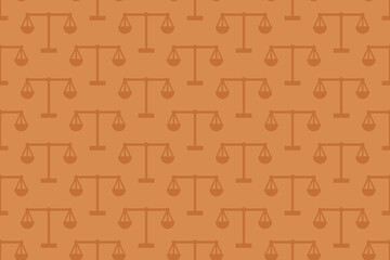 Seamless pattern featuring scales of justice, symbolizing law, fairness, and balance.
