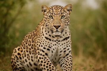 A leopard resting peacefully