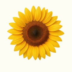 Fototapeta premium vibrant sunflower isolated on a clean white background — radiating positivity, growth, and natural beauty. Ideal for eco-branding, wellness visuals, seasonal design, and sustainable product packaging