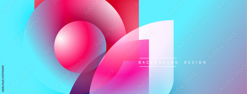 Poster Abstract vibrant shapes overlap. Pink, blue hues create modern design. Text reads background design. Smooth gradients dominate composition.