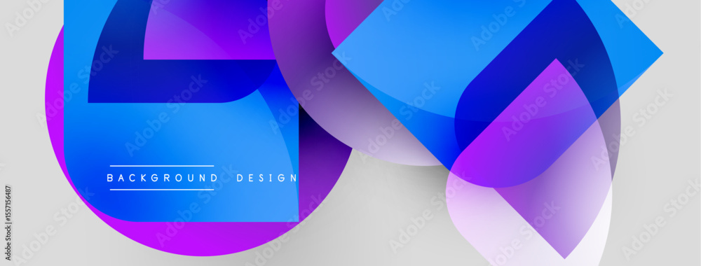 Aufkleber Abstract colorful shapes overlap. Gradient hues create dynamic visual effect. Modern design suitable for backgrounds, presentations.