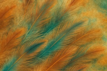 Vintage boho color trends with feather-textured background