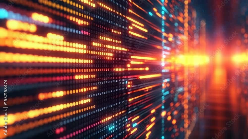 Aufkleber vibrant digital data stream visualization in futuristic tech environment