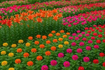 Vibrant seasonal blooms in a lush garden
