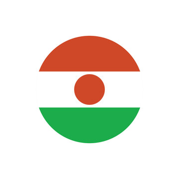 Niger round flag icon vector design for independence day celebration on transparent background, editable modern patriotic illustration