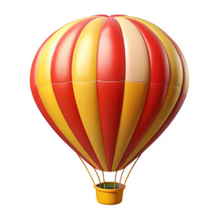 Fototapeta premium Red and yellow striped hot air balloon isolated on transparent background