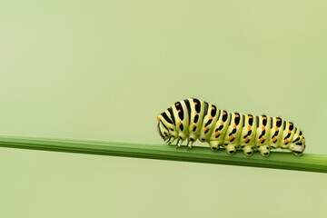 Naklejka premium Insect Young Stage on Vegetation with Empty Text Area for Nature and Growth Themes - PNG Format