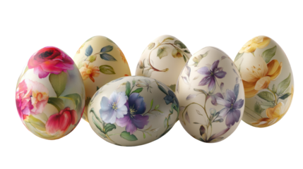 Ornate decorative Easter eggs with floral patterns.