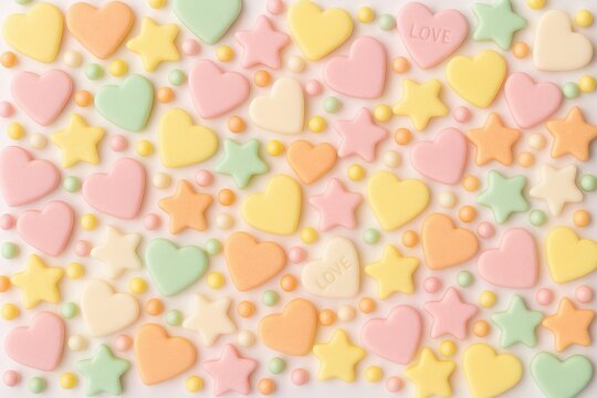 Pastel-colored candy assortment for a sweet treat
