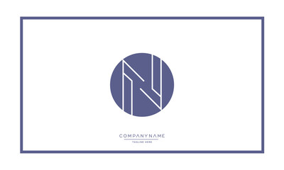 Alphabet letters N or NN logo monogram