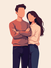 Couple in Neutral Tone Fashion