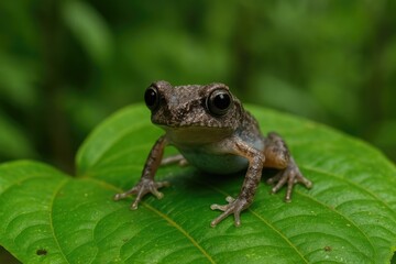 Fototapeta premium Juvenile Leptobrachium species with large eyes from mountainous regions