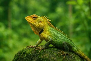 Fototapeta premium Wild garden lizard thriving in its native environment