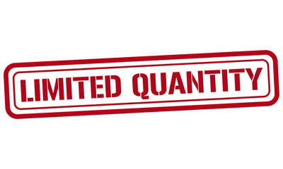 LIMITED QUANTITY red stamp text vector, rubber stamp