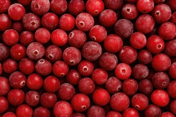 Close-up of frozen cranberries