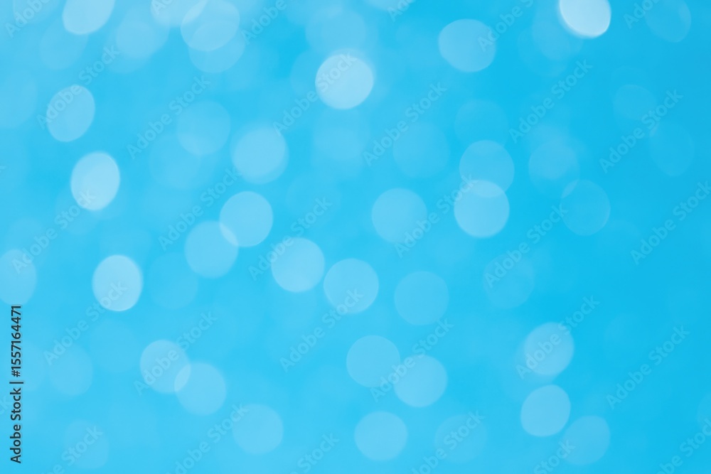 Poster stylish abstract design featuring soft lighting effects and snowy bokeh on a vibrant blue backdrop
