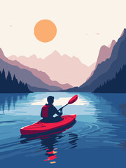 kayaking on the lake