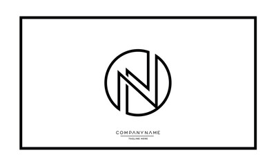 Alphabet letters N or NN logo monogram