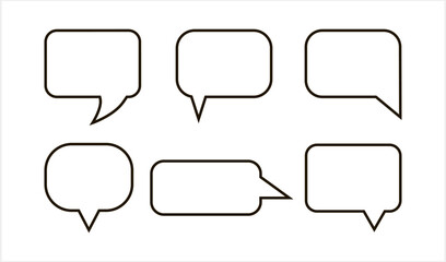 Chat icon isolated. Outline speech symbol. Sketch vector illustration