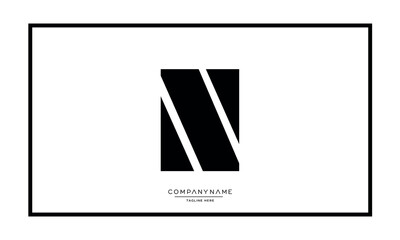 Alphabet letters N or NN logo monogram