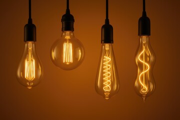 Unique-shaped vintage bulbs in cozy hues