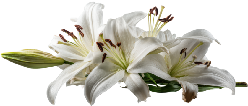 Beautiful white lilies in full bloom.