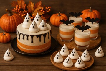 Festive Treats Displayed Rustic Wooden