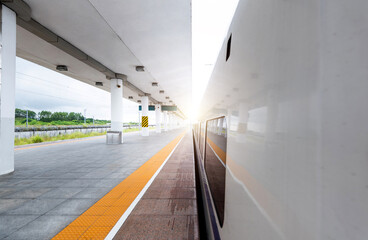 High speed train parking on train station