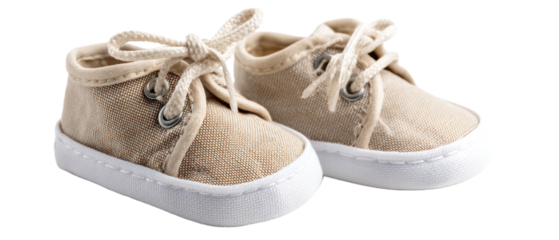 Adorable baby shoes with laces and soft fabric.