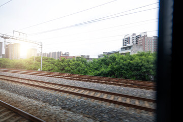 Landscape of empty railway track