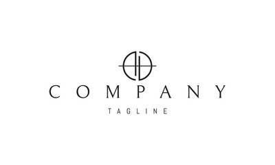 A vector logo featuring an abstract image a circle with a horizontal bar inside, forming the letter H in a minimalist style.